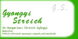 gyongyi streich business card